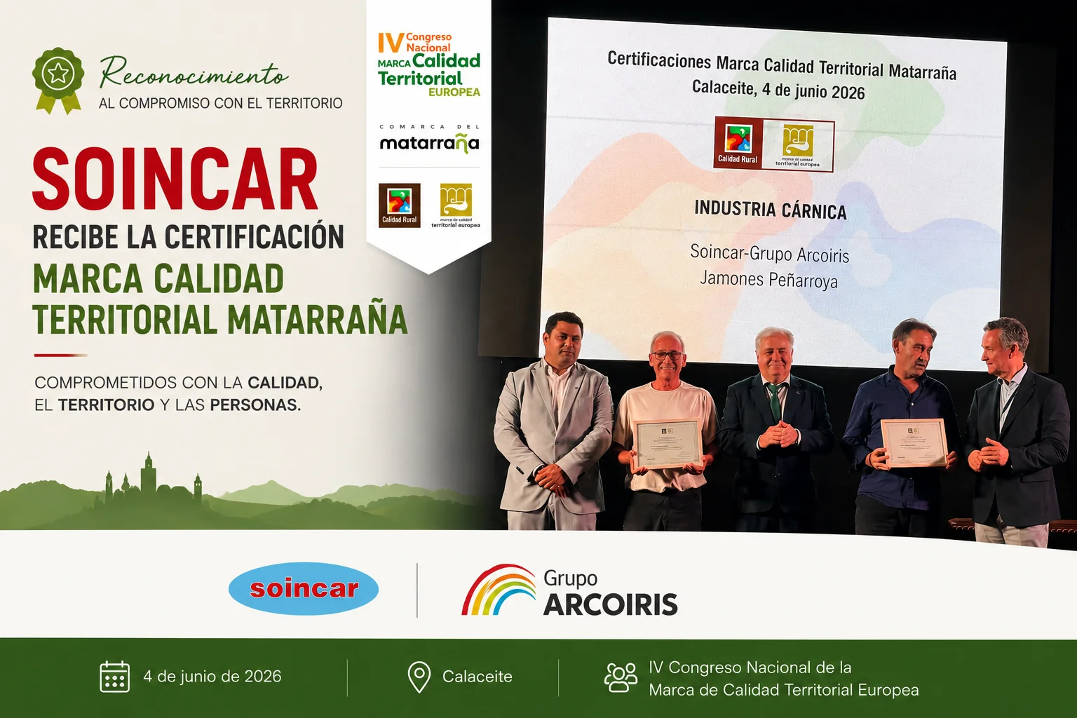 Soincar recibe la certificación Marca Calidad Territorial Matarraña